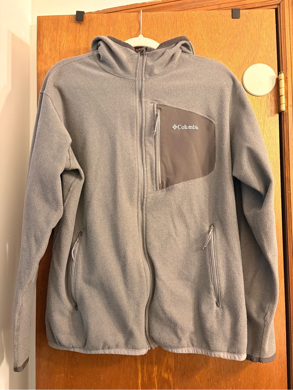 Columbia Light Gray Hooded Lightweight Jacket